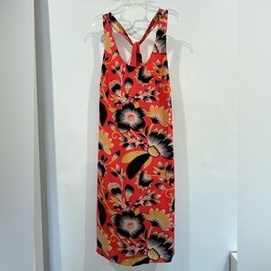 J. Crew Orange Floral Halter Midi Dress